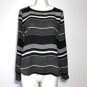 ⭐️ Ann Taylor LOFT Striped Long Sleeve Blouse EXTRA SMALL
